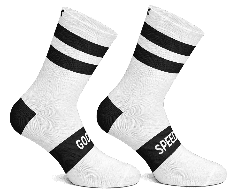 Boogie Athletic Socks - White w/ Black Stripes - Small/Medium - Godspeed Socks