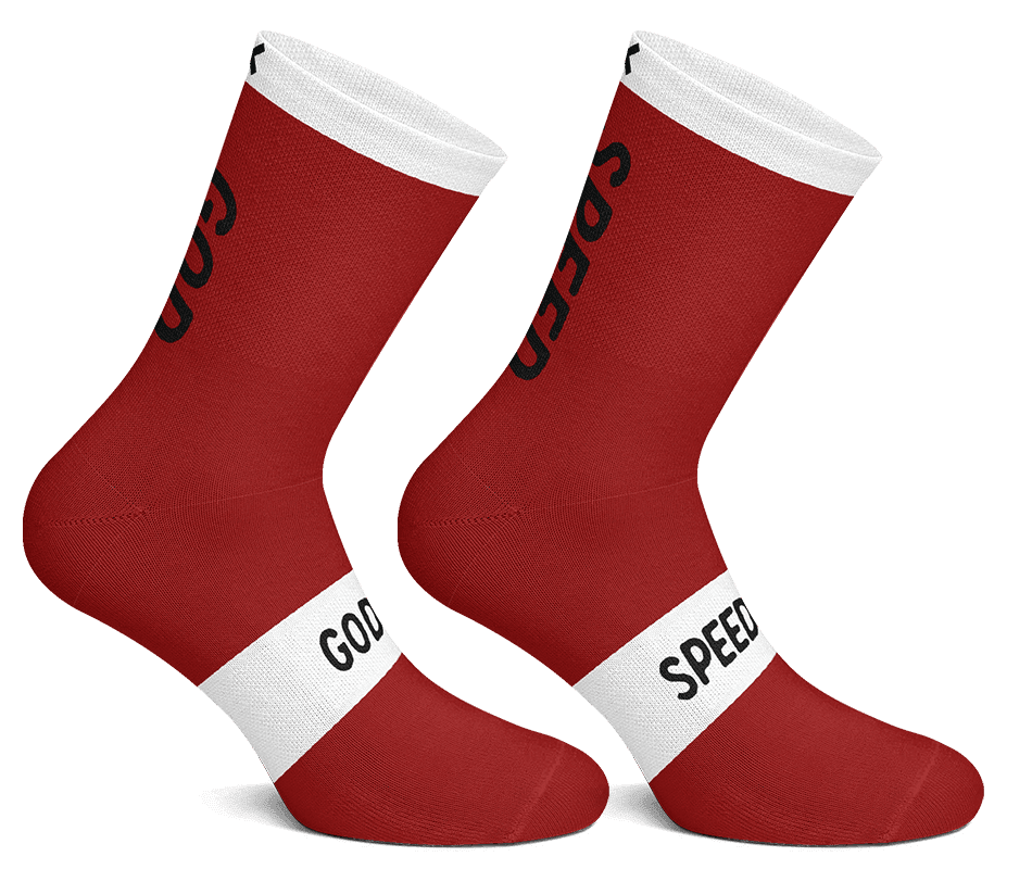 Speed God' Athletic Socks - Red/White